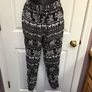 Elephant Print Boho Pants